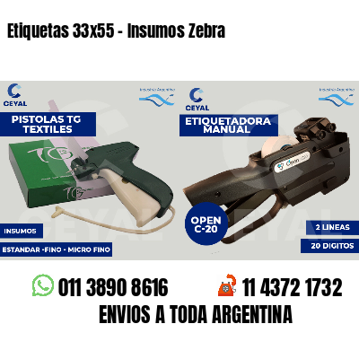 Etiquetas 33x55 - Insumos Zebra