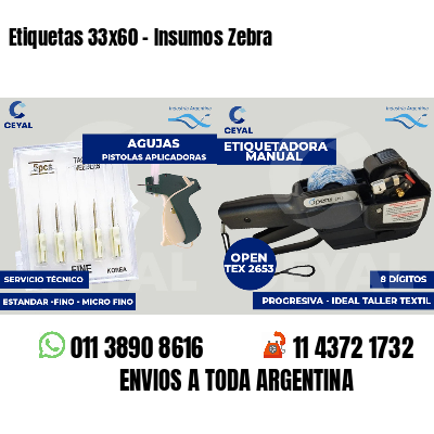 Etiquetas 33x60 - Insumos Zebra