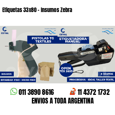 Etiquetas 33x80 - Insumos Zebra 