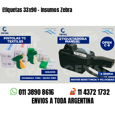 Etiquetas 33x90 - Insumos Zebra