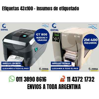 Etiquetas 43x100 - Insumos de etiquetado