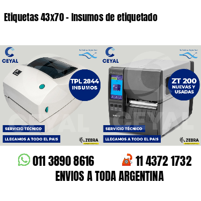 Etiquetas 43x70 - Insumos de etiquetado