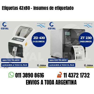 Etiquetas 43x80 - Insumos de etiquetado