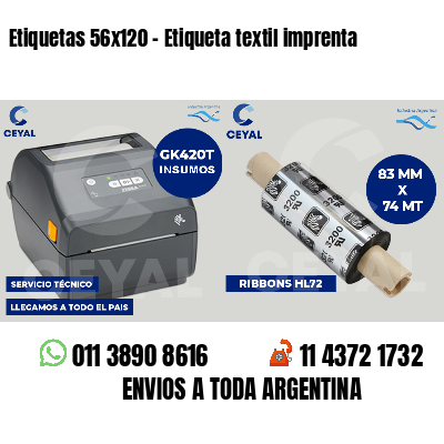 Etiquetas 56x120 - Etiqueta textil imprenta