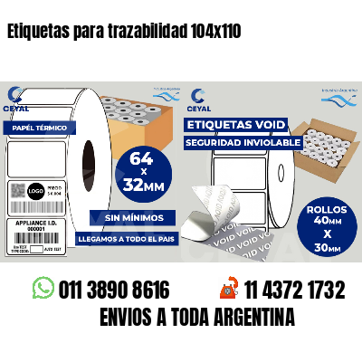 Etiquetas para trazabilidad 104x110
