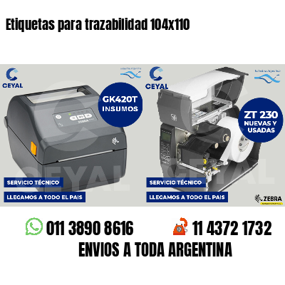 Etiquetas para trazabilidad 104x110