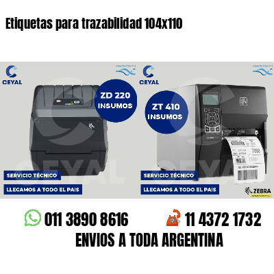 Etiquetas para trazabilidad 104x110