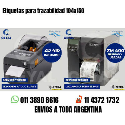 Etiquetas para trazabilidad 104x150