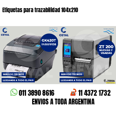 Etiquetas para trazabilidad 104x210