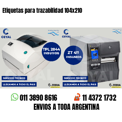 Etiquetas para trazabilidad 104x210