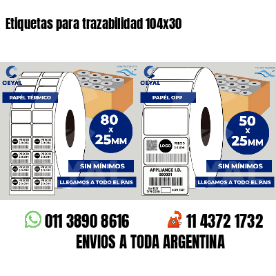 Etiquetas para trazabilidad 104x30