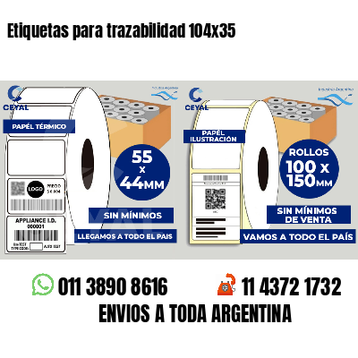 Etiquetas para trazabilidad 104x35