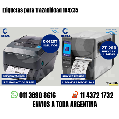 Etiquetas para trazabilidad 104x35