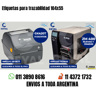 Etiquetas para trazabilidad 104x55