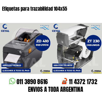 Etiquetas para trazabilidad 104x55