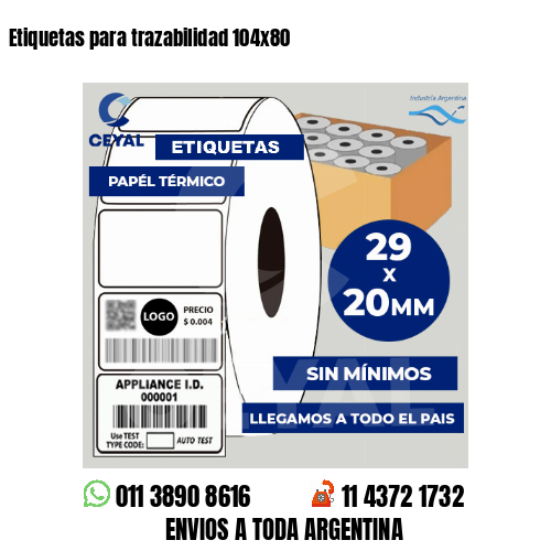 Etiquetas para trazabilidad 104x80