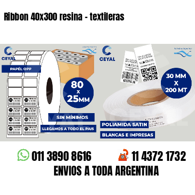Ribbon 40x300 resina - textileras