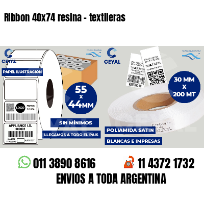 Ribbon 40x74 resina - textileras