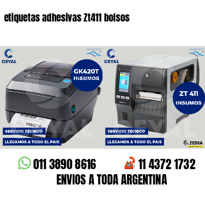 etiquetas adhesivas Zt411 bolsos