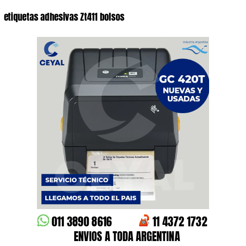 etiquetas adhesivas Zt411 bolsos