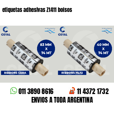 etiquetas adhesivas Zt411 bolsos