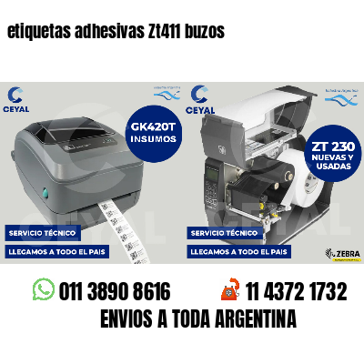 etiquetas adhesivas Zt411 buzos
