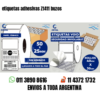 etiquetas adhesivas Zt411 buzos