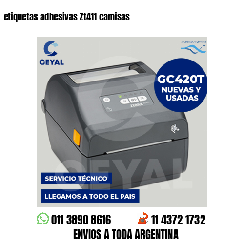 etiquetas adhesivas Zt411 camisas