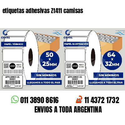 etiquetas adhesivas Zt411 camisas