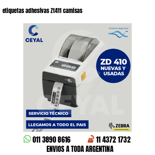 etiquetas adhesivas Zt411 camisas
