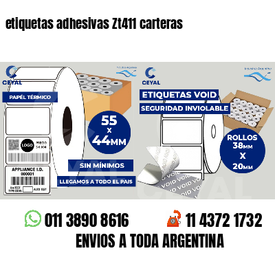 etiquetas adhesivas Zt411 carteras