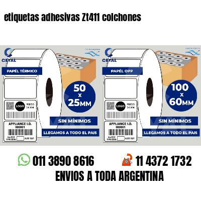 etiquetas adhesivas Zt411 colchones