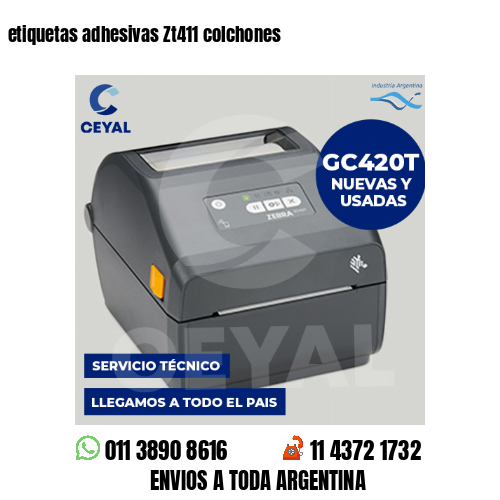 etiquetas adhesivas Zt411 colchones