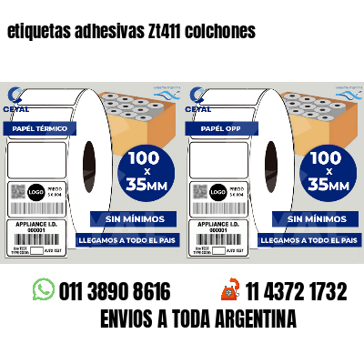etiquetas adhesivas Zt411 colchones