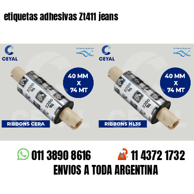 etiquetas adhesivas Zt411 jeans