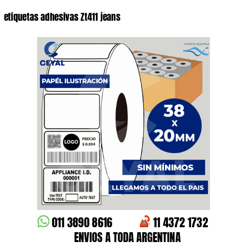 etiquetas adhesivas Zt411 jeans
