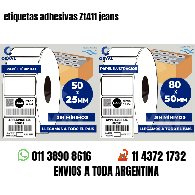 etiquetas adhesivas Zt411 jeans