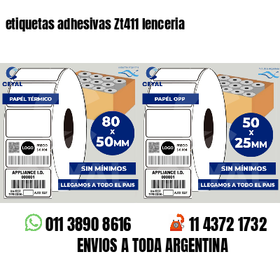 etiquetas adhesivas Zt411 lenceria