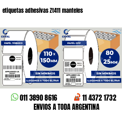 etiquetas adhesivas Zt411 manteles