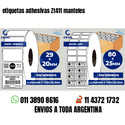 etiquetas adhesivas Zt411 manteles