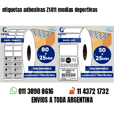 etiquetas adhesivas Zt411 medias deportivas