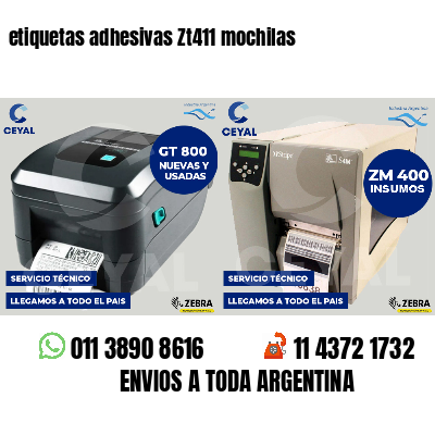 etiquetas adhesivas Zt411 mochilas