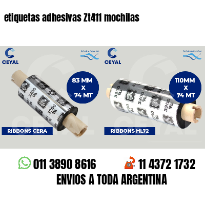 etiquetas adhesivas Zt411 mochilas