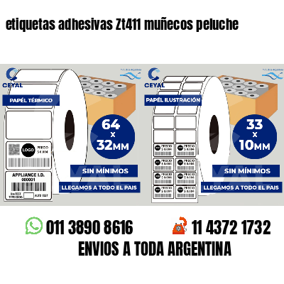 etiquetas adhesivas Zt411 muñecos peluche
