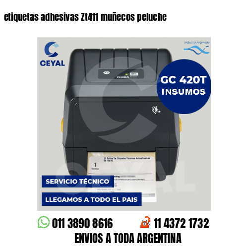 etiquetas adhesivas Zt411 muñecos peluche