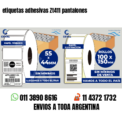 etiquetas adhesivas Zt411 pantalones
