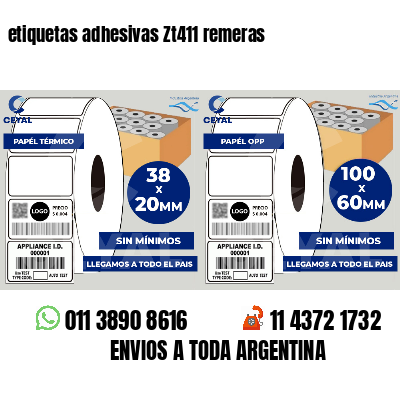 etiquetas adhesivas Zt411 remeras