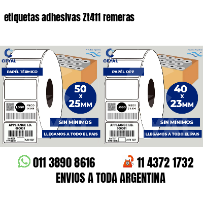 etiquetas adhesivas Zt411 remeras