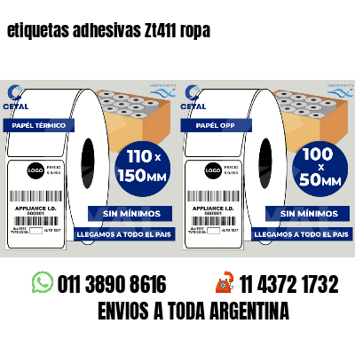 etiquetas adhesivas Zt411 ropa