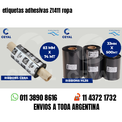 etiquetas adhesivas Zt411 ropa